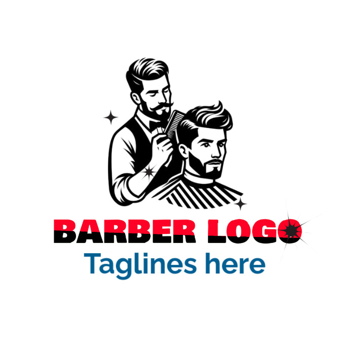 Professional Black Barber Logo  Logo || barber shop logo template